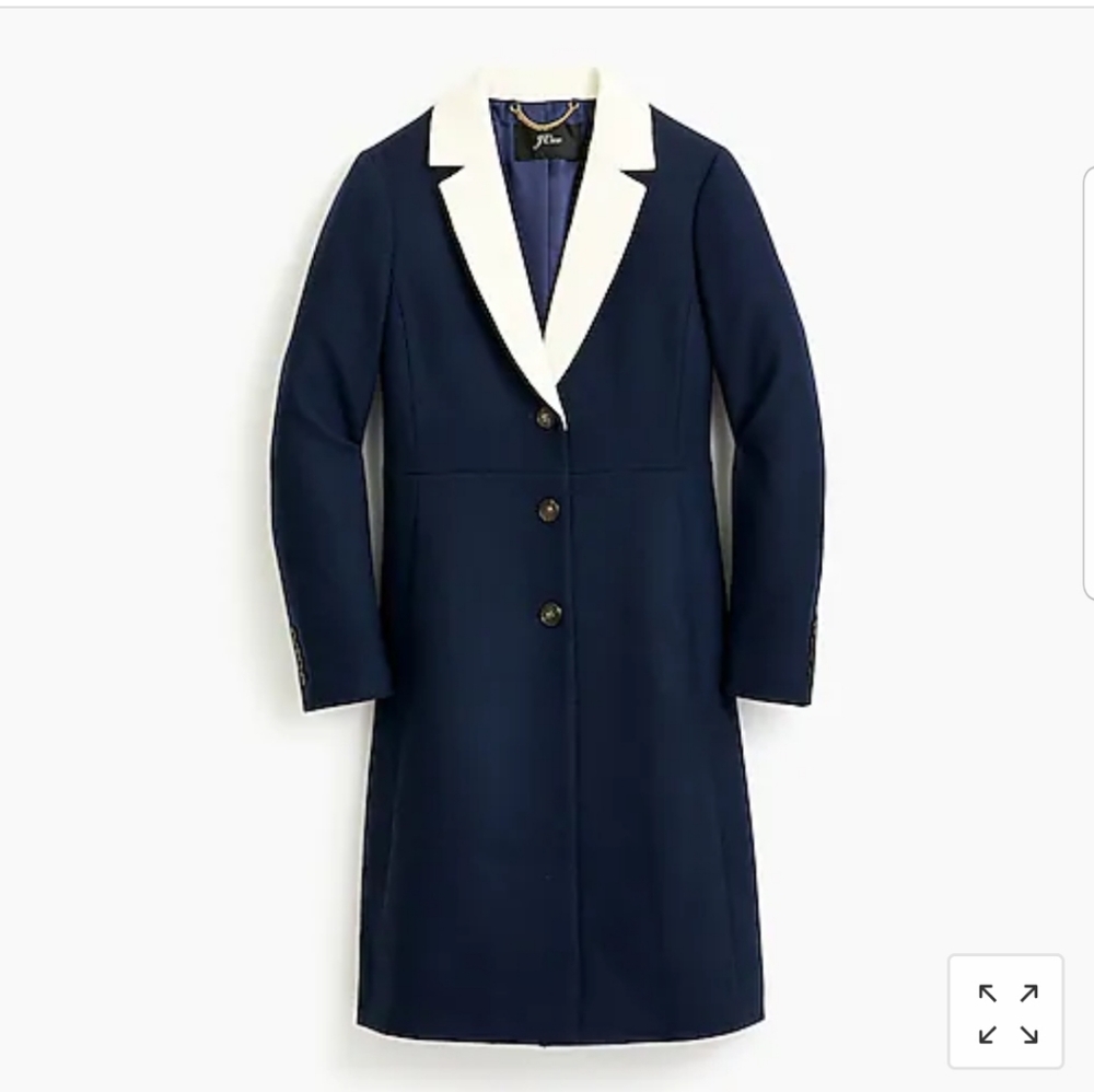 J.Crew Contrast Lapel Topcoat in Double-Serge Wool